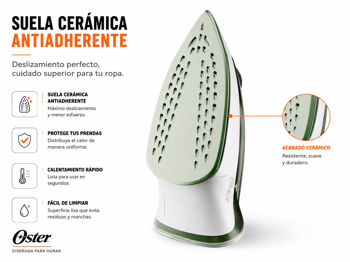 Suela cerámica antiadherente