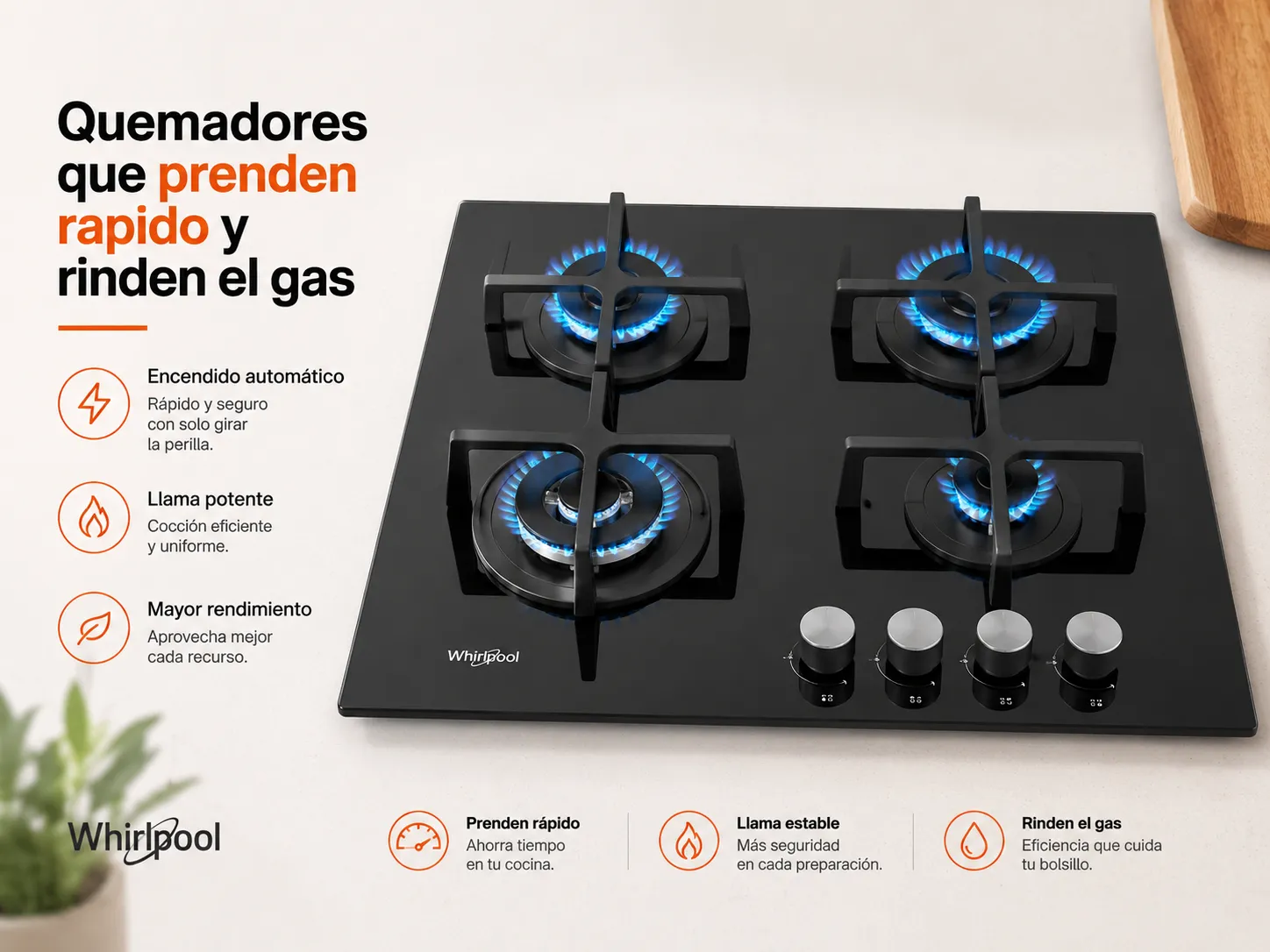 Quemadores que prenden rápido