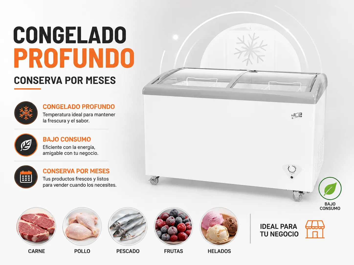 Congelado profundo · conserva por meses