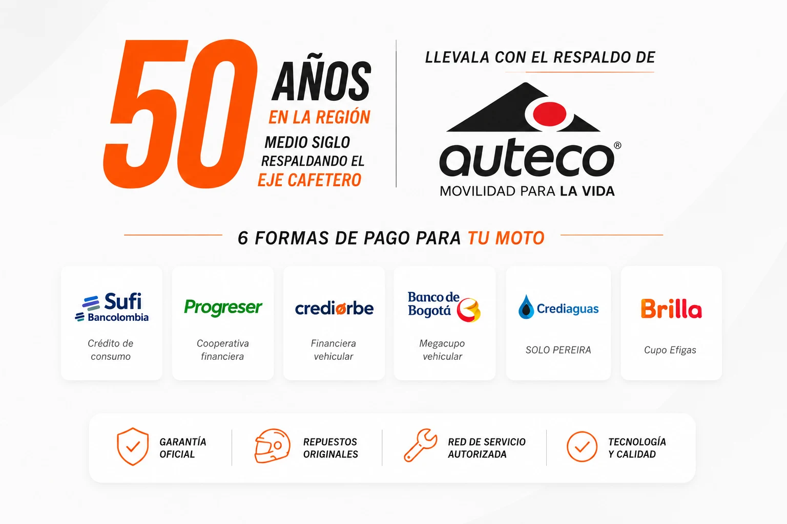 Llévatela con el respaldo del Eje · 6 formas de pago