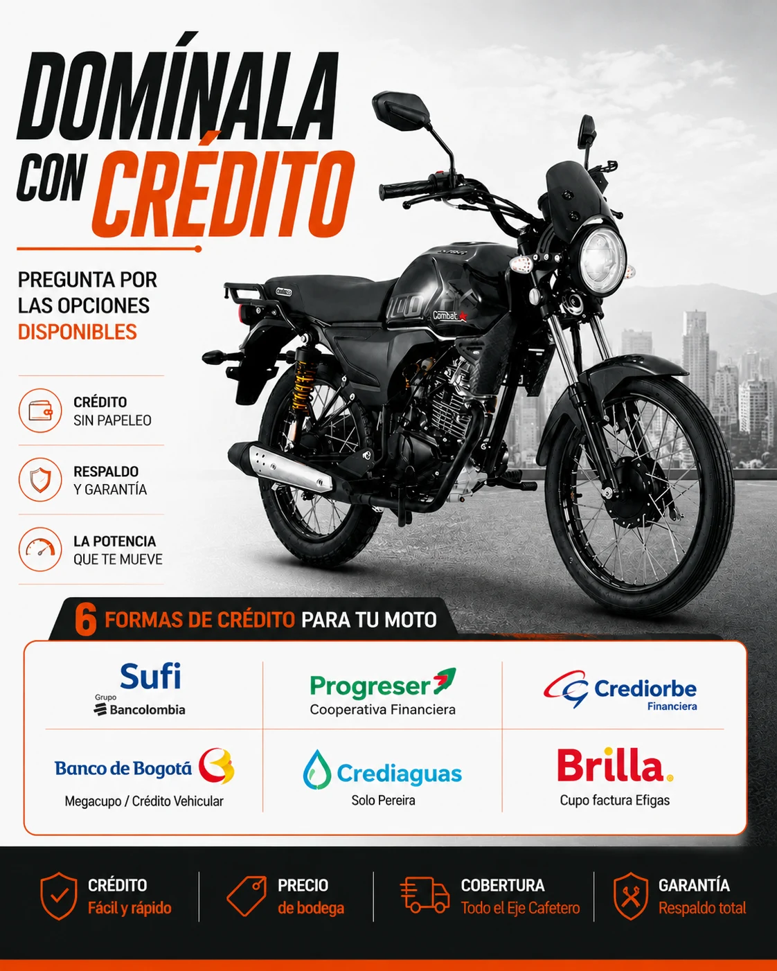 Domínala con crédito · 6 formas para tu moto
